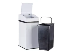 Cubo de basura automático de cocina con sensor tapa y cubo interior de 7 litros blanco 13_0002322
