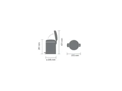 Cubo de Basura con Pedal Brabantia Newicon 5L Negro Mate Anti-Olor Higiénico
