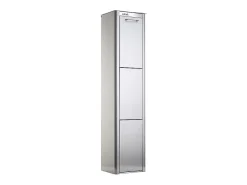 Cubo de basura para la cocina - Cubo de reciclaje - 3 compartimentos de 20L - acero Inoxidable - CUBEK