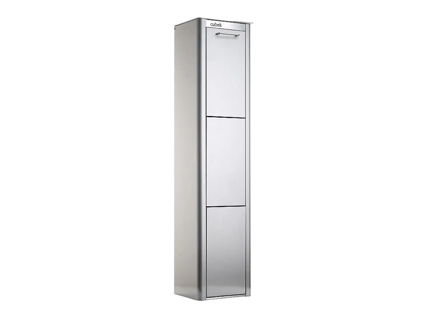 Cubo de basura para la cocina - Cubo de reciclaje - 3 compartimentos de 20L - acero Inoxidable - CUBEK