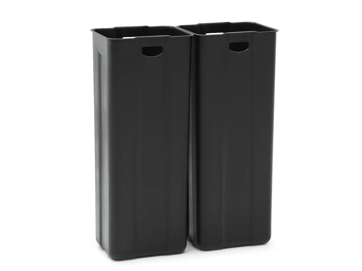 Cubo de clasificación de basura con pedal en acero inoxidable, 2 compartimentos de 30L, Cromado, GANEM