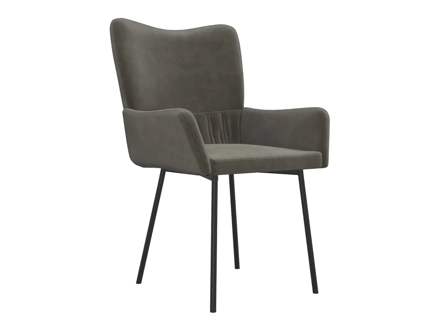 Dalira Sillas de comedor 2 unidades terciopelo gris oscuro