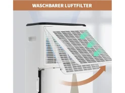 Deshumidificador de 25L con secadora - Pantalla LED - Blanco y negro