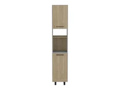 Despensa Alta de Cocina Hasselt, con multiples estantes 208.4 CM A X 13.75CM P X 15.75CM L Gris / Rovere