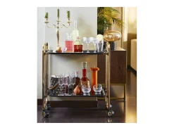 DON HIERRO - Carrito auxiliar plegable BAUHAUS dorado con ruedas – 2 niveles y 4 posiciones-