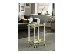 DON HIERRO - Carrito auxiliar LEKY, armazón blanco, 2 estantes. Multifuncional, práctico y decorativo-
