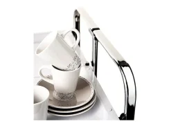 DON HIERRO - Carrito auxiliar plegable BAUHAUS cromado con ruedas – 2 niveles y 4 posiciones-