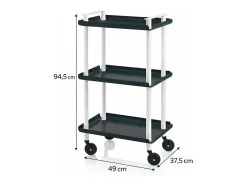 DON HIERRO - Carrito auxiliar LEKY, armazón blanco, 3 estantes. Multifuncional, práctico y decorativo-