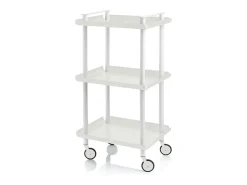 DON HIERRO - Carrito auxiliar LEKY, armazón blanco, 3 estantes. Multifuncional, práctico y decorativo-