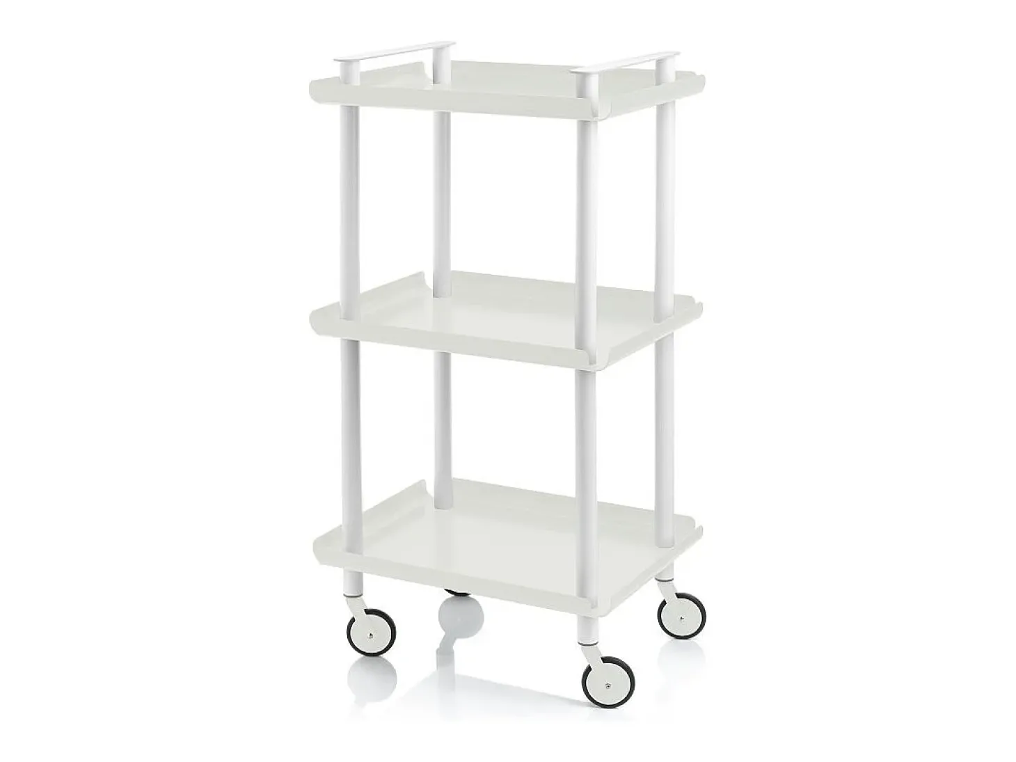 DON HIERRO - Carrito auxiliar LEKY, armazón blanco, 3 estantes. Multifuncional, práctico y decorativo-