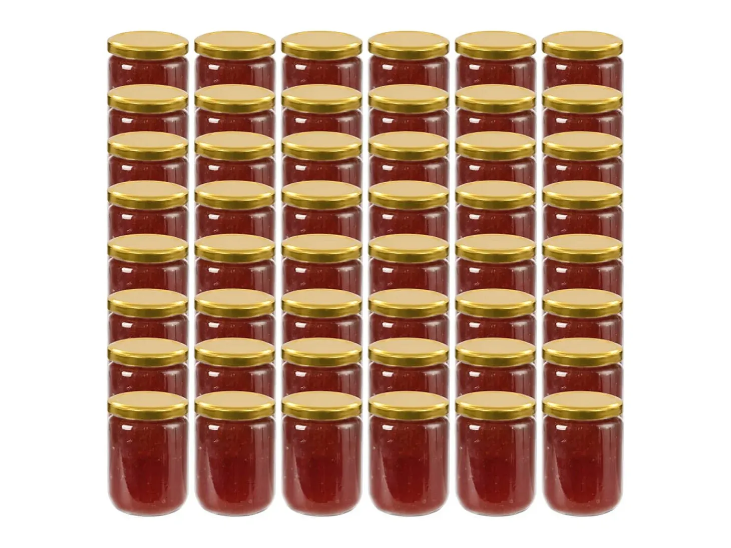 Drew Mason Tarros de mermelada de vidrio con tapa dorada 48 uds 230 ml