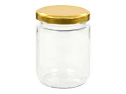 Drew Mason Tarros de mermelada de vidrio con tapa dorada 48 uds 230 ml