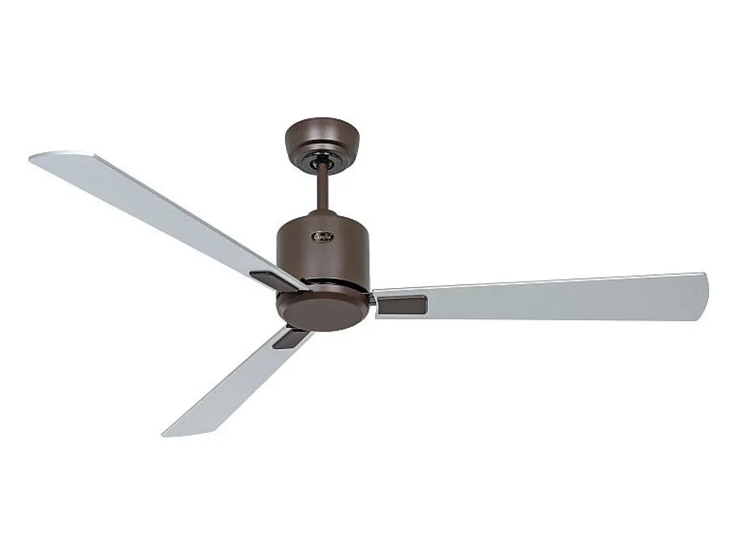 eco neo III 132 ventilador con cuerpo marron y aspas en wengué y gris, sin luz, casafan