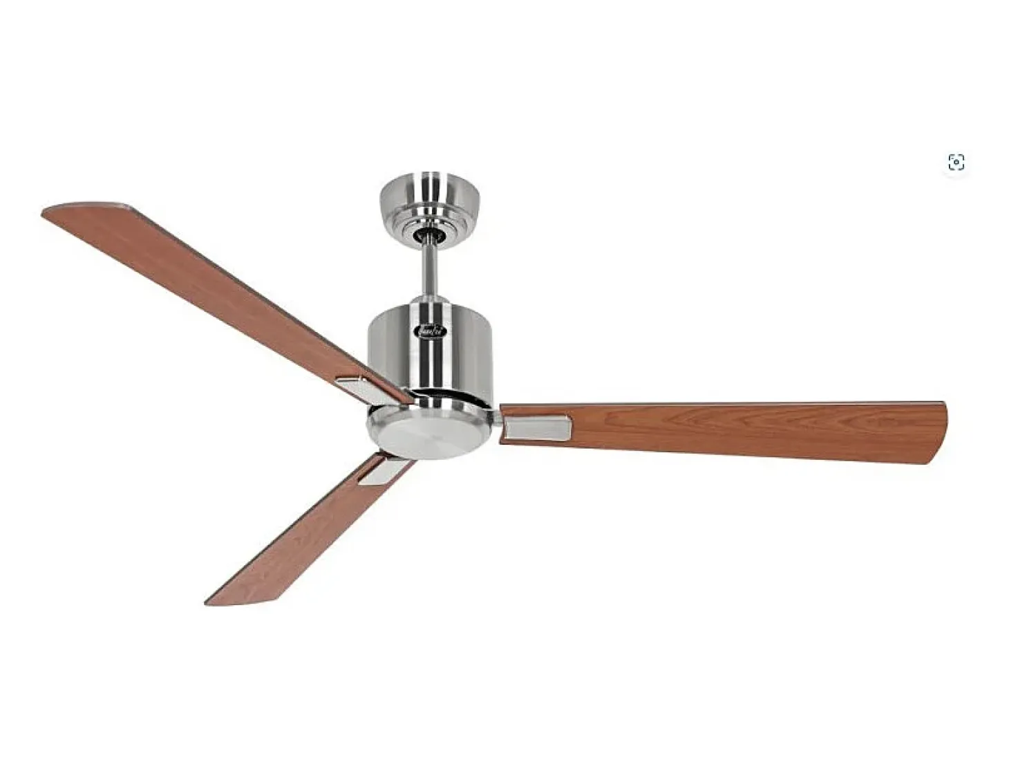 eco neo III 132 ventilador wifi con cuerpo de acero cepillado y aspas de nogal y cerezo sin luz, casafan