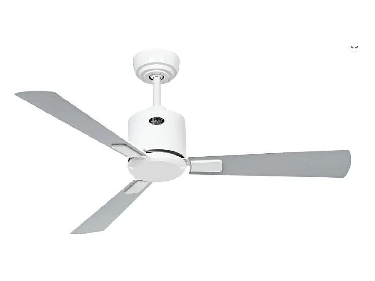 eco neo III 103 ventilador wifi sin luz, cuerpo blanco con aspas blancas y grises, casafan