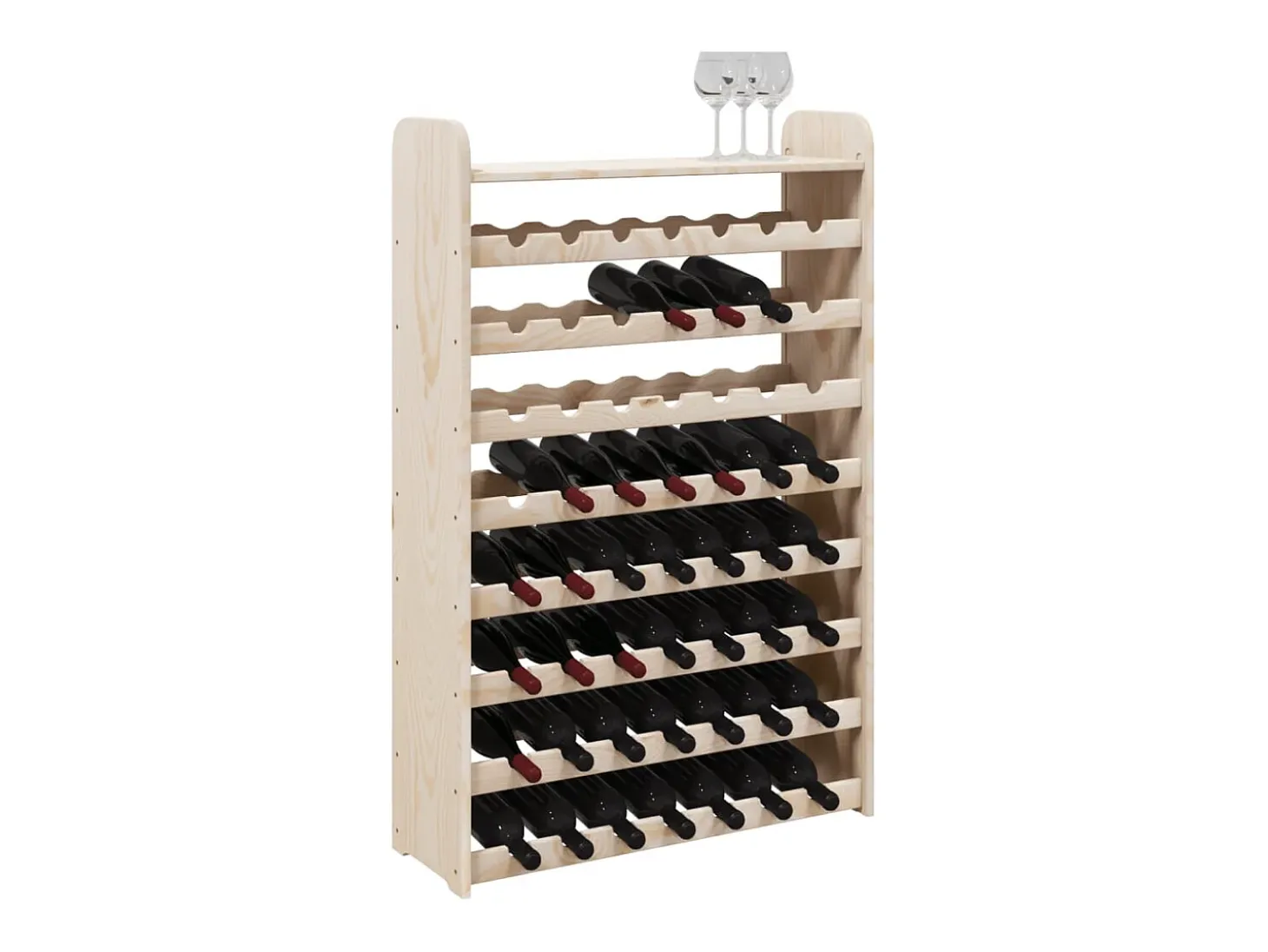 Eldon Botellero con tablero superior madera de pino 72,5x25x111,5 cm
