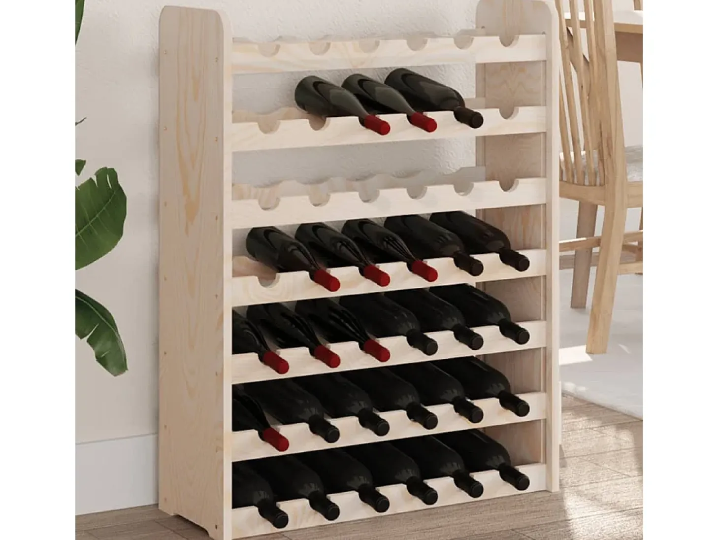 Eldon Botellero madera maciza de pino 67,5x25x87 cm