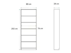 Estantería Boreal 6 estantes cambria/blanco 202x80x28 cm