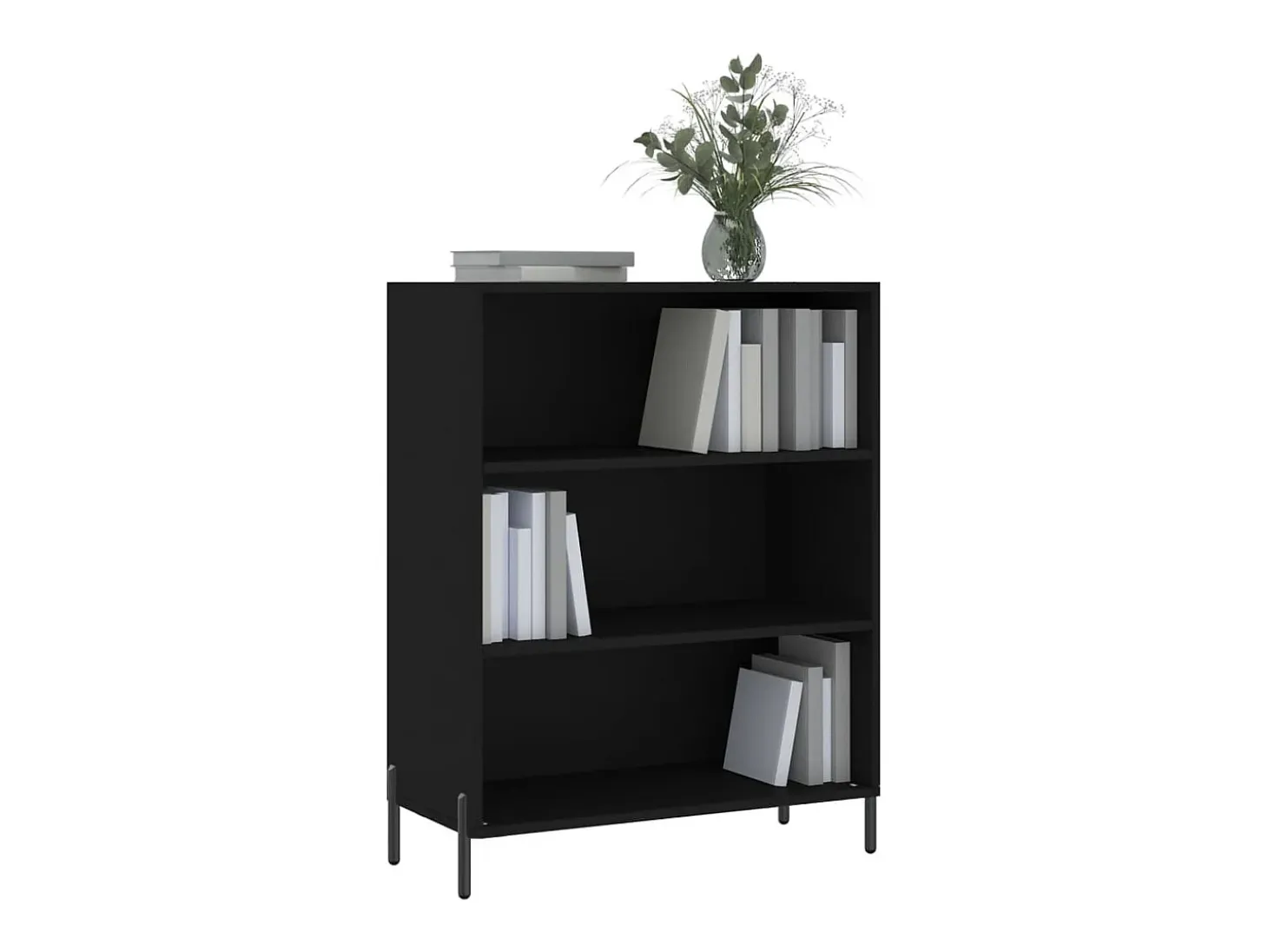 Estantería negra 69,5x32,5x90 cm madera de ingeniería
