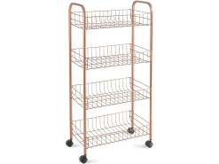Estantes Multiusos Metaltex Ascona Copper 4 con Revestimiento Polytherm® Cobre - 41x23x84 cm