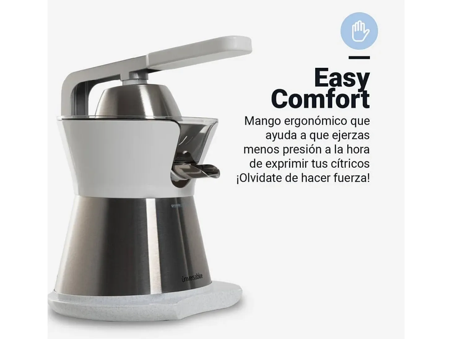 Exprimidor de brazo Juicy Plus Universal Blue 300W 2 conos blanco