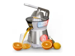 Exprimidor de brazo Juicy Plus Universal Blue 300W 2 conos blanco