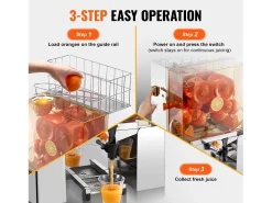 Exprimidor de Jugo de Naranja SucceBuy Comercial 120 W con Extractor de Jugo de Naranja y Grifo de Agua, Exprime 20 Naranjas/Minuto, Tapa de PC