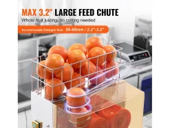 Exprimidor de Jugo de Naranja SucceBuy Comercial 120 W con Extractor de Jugo de Naranja y Grifo de Agua, Exprime 20 Naranjas/Minuto, Tapa de PC