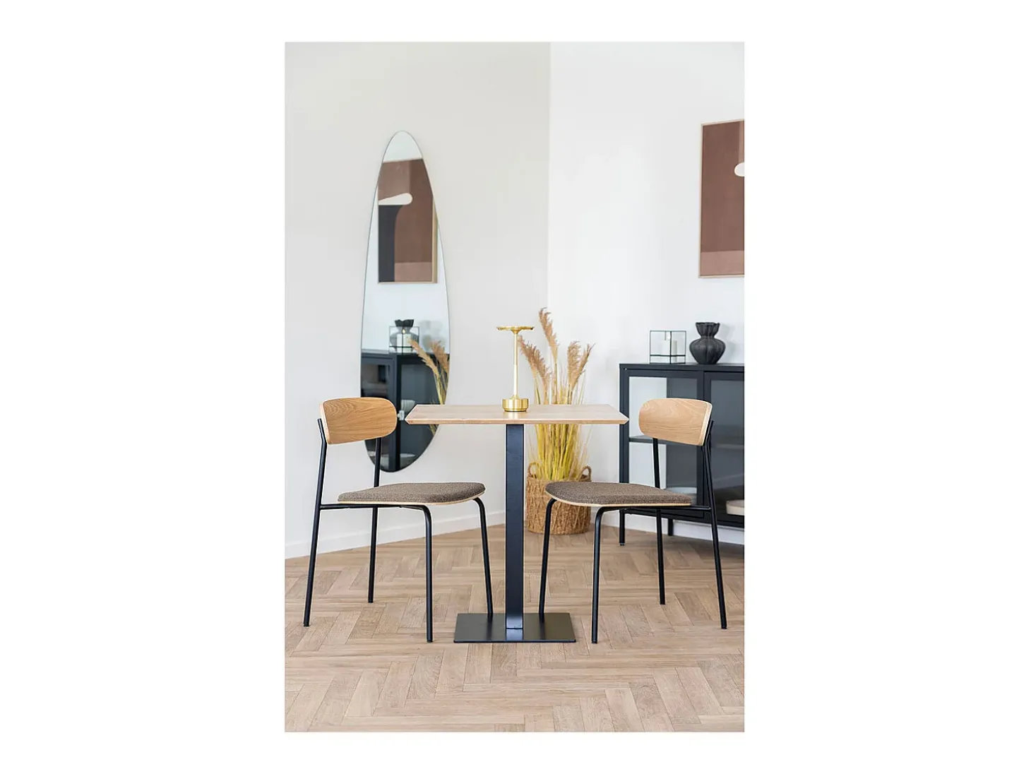 FANO salontafel 70 cm – Licht of zwart hout – Minimalistisch design-Color ribete verde crudo