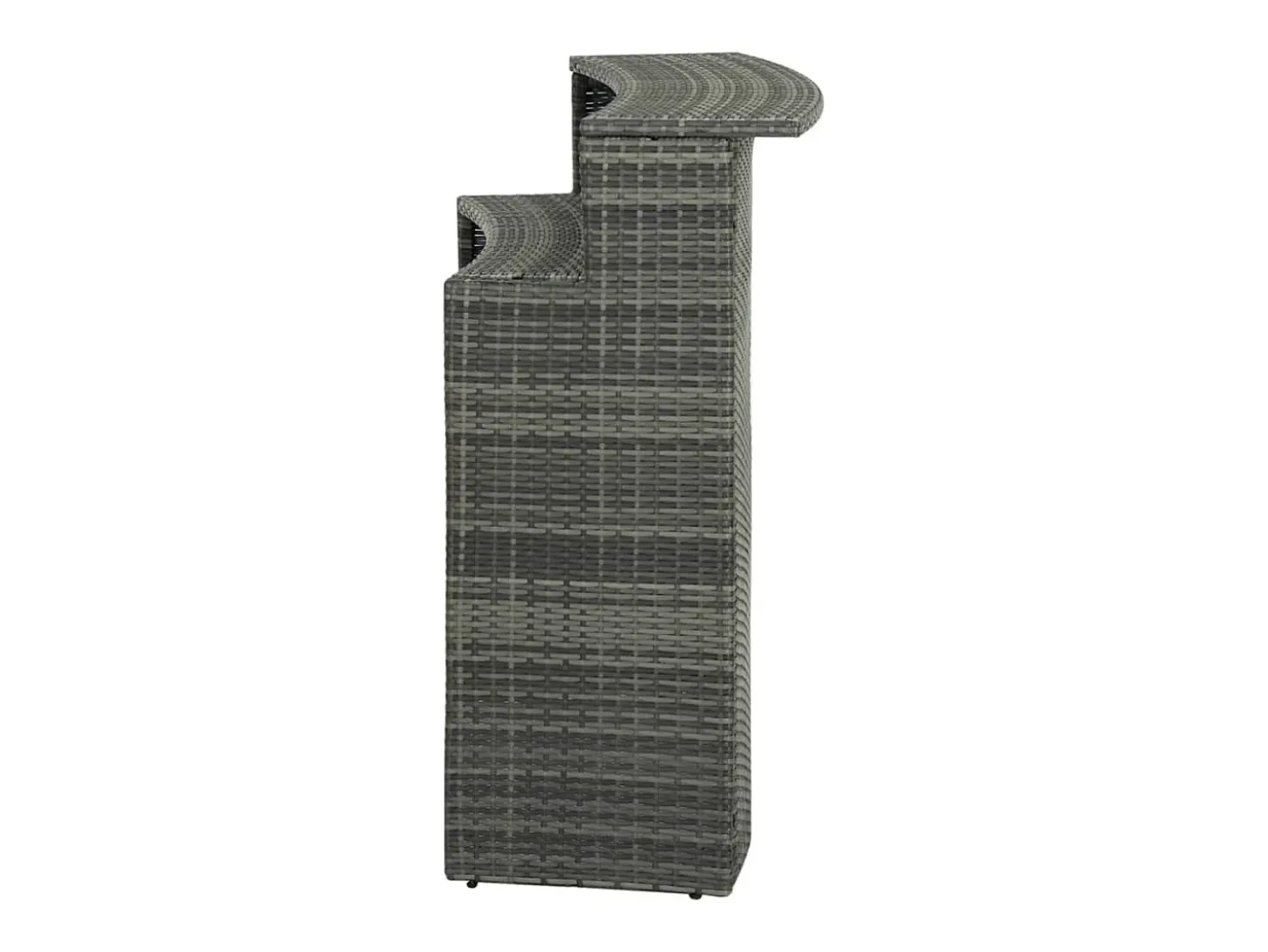 Farid Mesa alta de jardín ratán sintético gris 120x55x110 cm