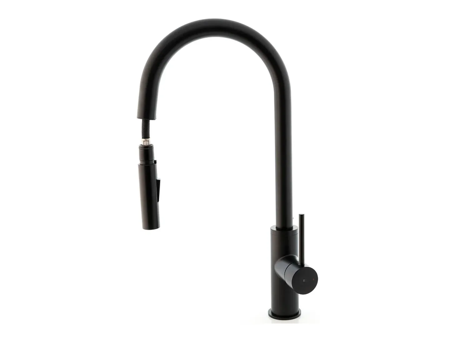 Foga Mezclador de fregadero con teleducha extraíble en negro mate Essebagno