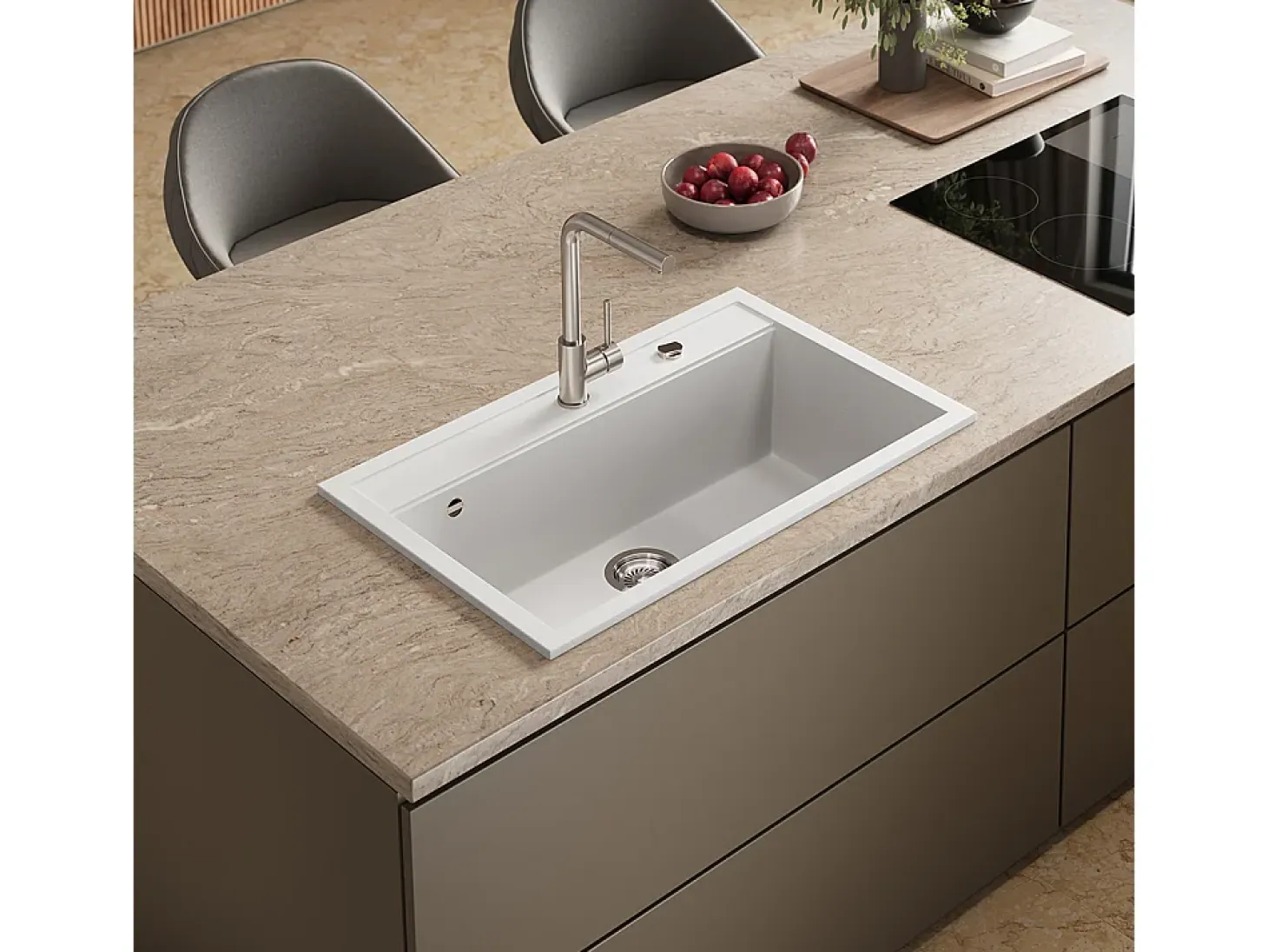 Fregadero blanco 80x51x20 sydney