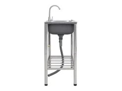 Fregadero de camping doble seno y grifo acero inoxidable ES858518