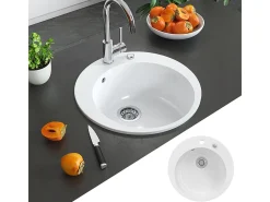 Fregadero de cocina blanco 50.5x50.5x19 valencia