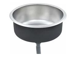 Fregadero de cocina con colador y sifón de acero inoxidable