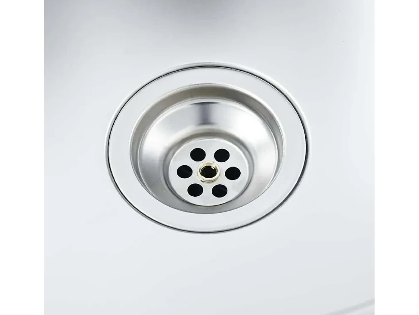 Fregadero de cocina con colador y sifón de acero inoxidable
