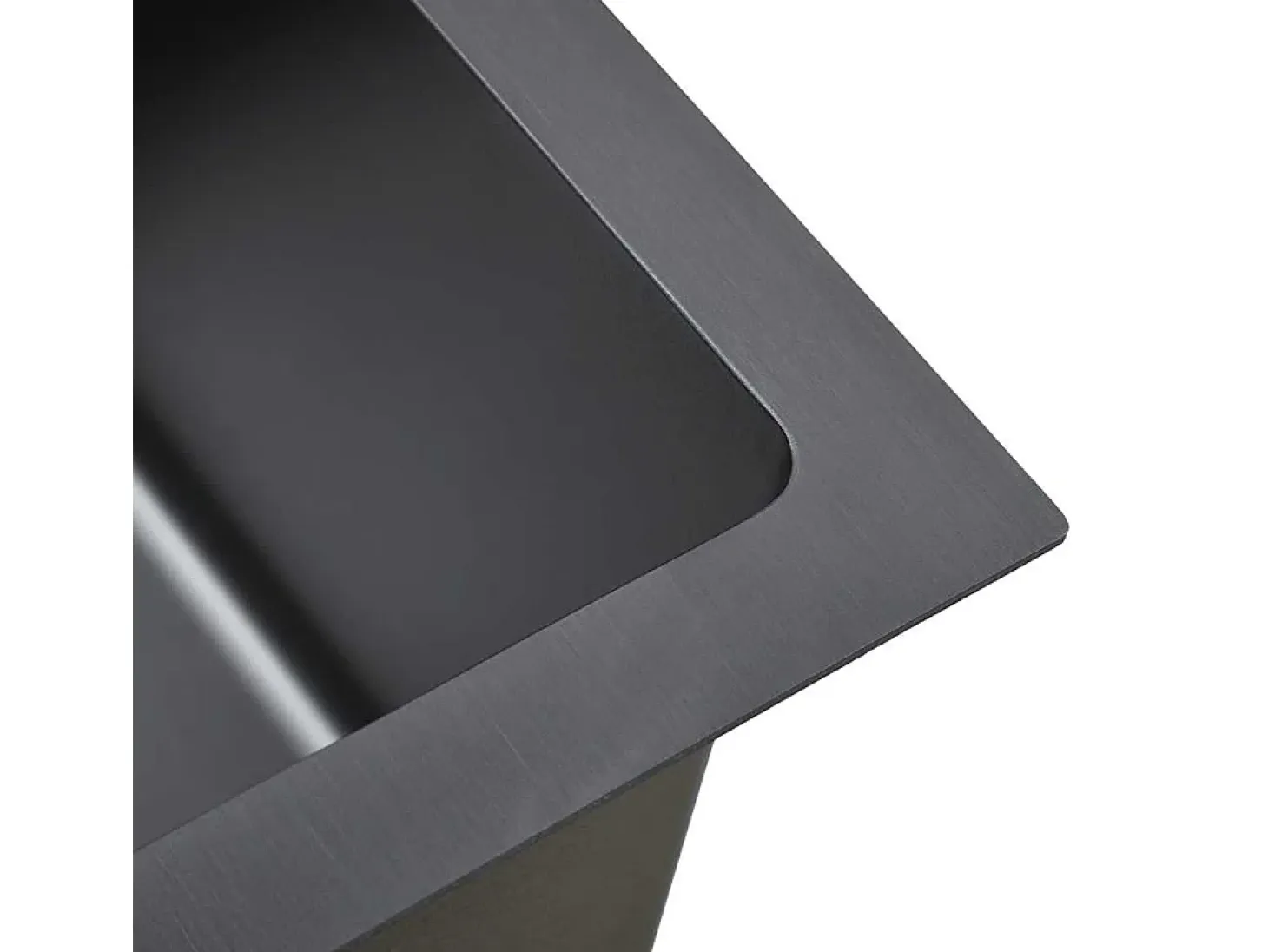 Fregadero de cocina de acero inoxidable negro hecho a mano
