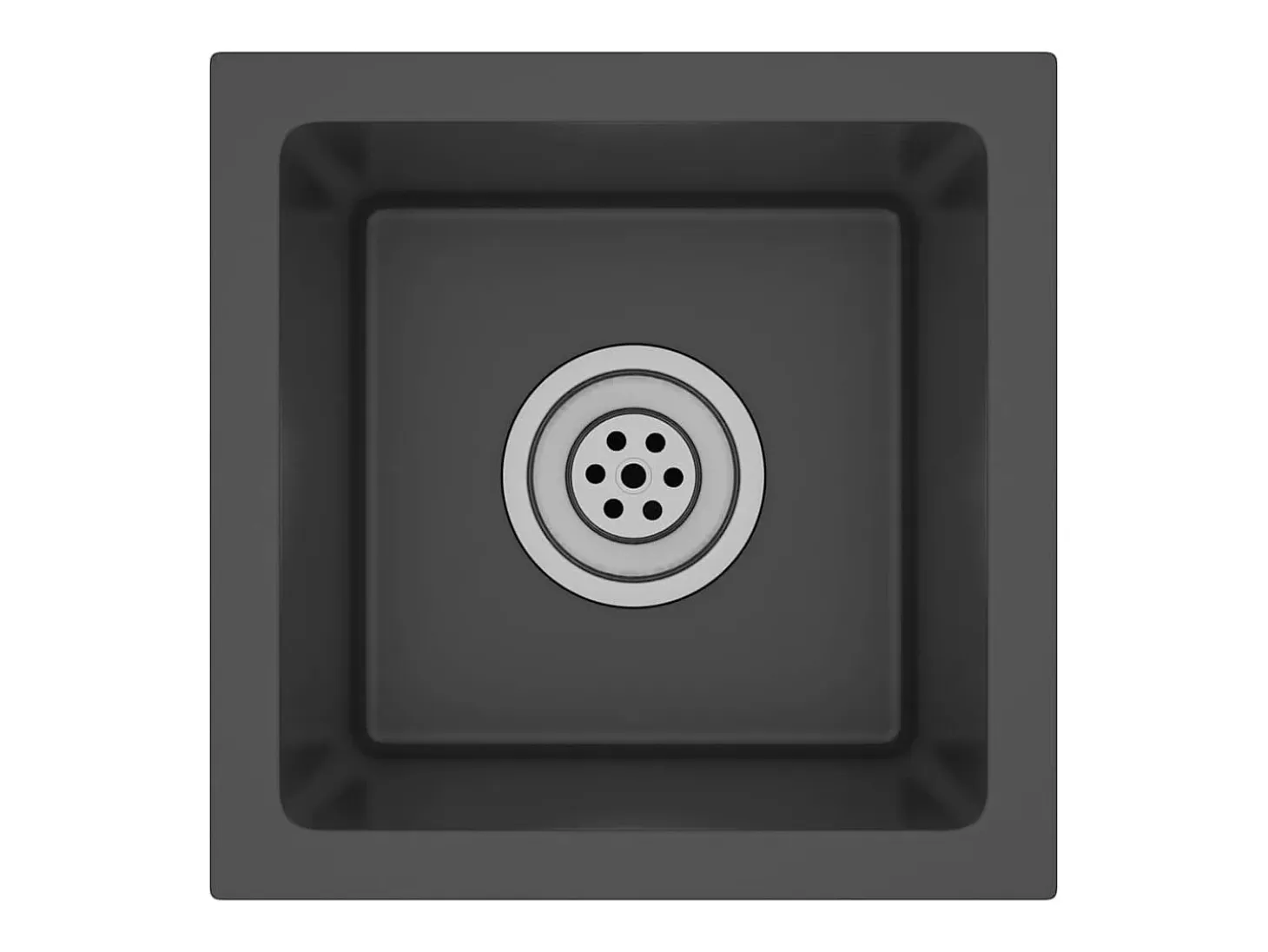 Fregadero de cocina de acero inoxidable negro hecho a mano