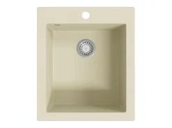 Fregadero de cocina de granito, fregadero individual, color beige