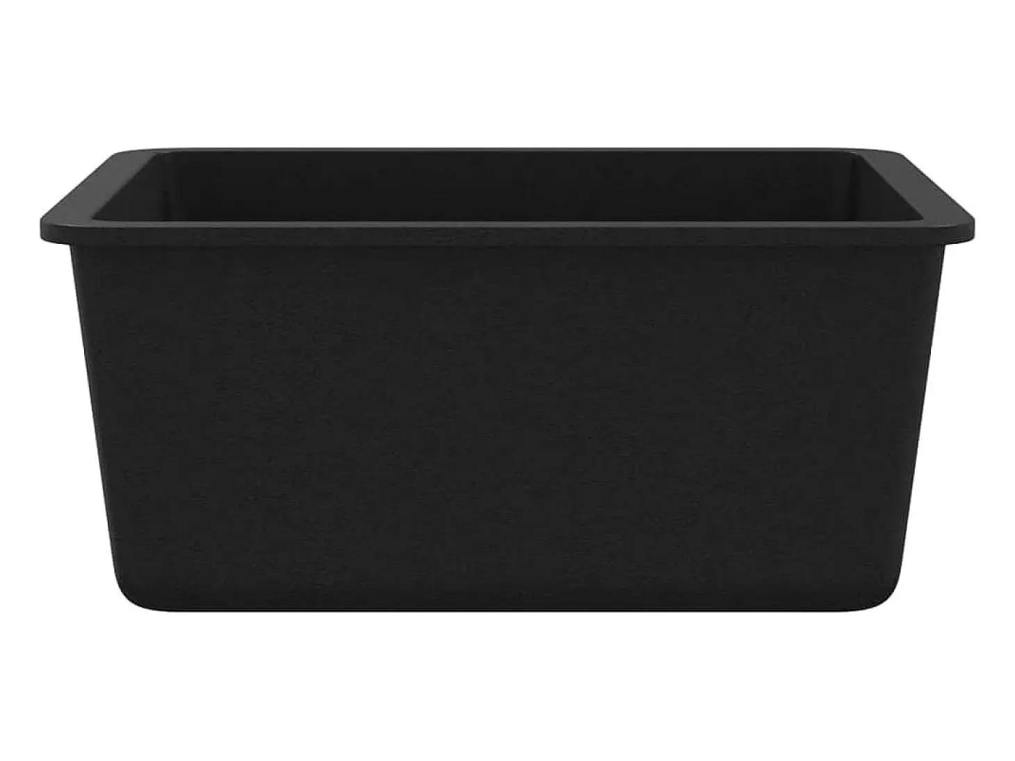 Fregadero de cocina de granito negro de un solo tazón