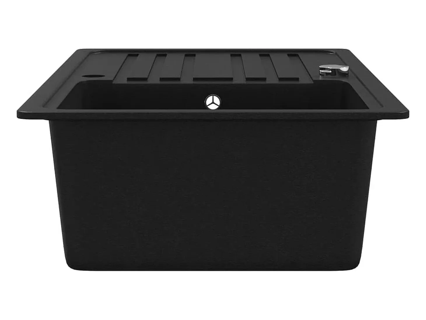 Fregadero de cocina de granito con escurridor reversible Negro