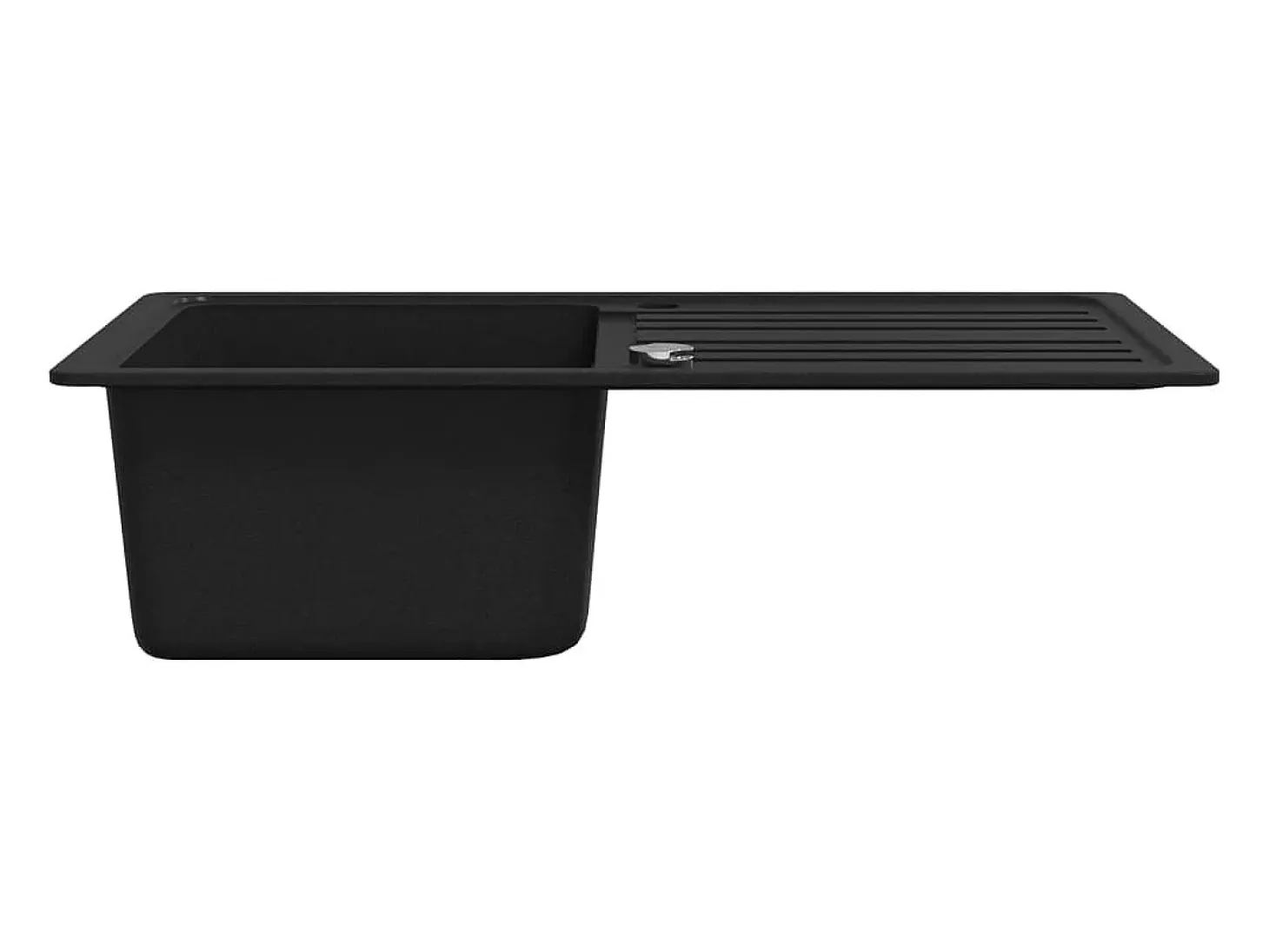 Fregadero de cocina de granito con escurridor reversible Negro
