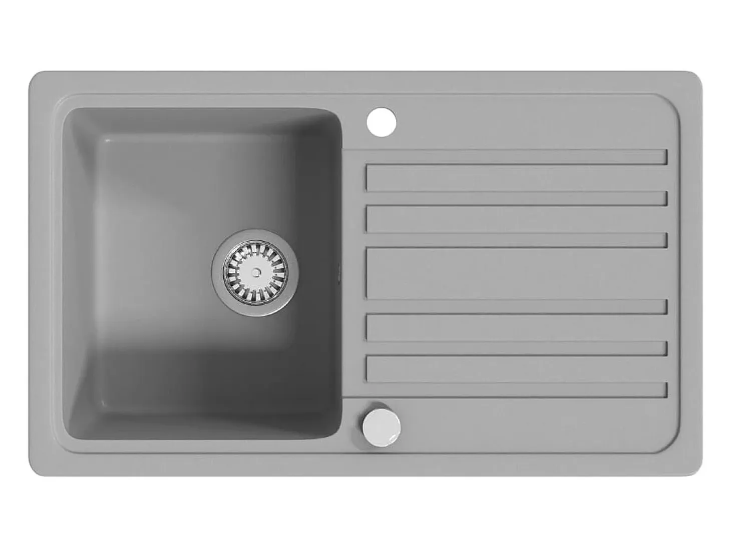 Fregadero de cocina de granito con escurridor reversible Gris