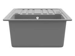 Fregadero de cocina de granito con escurridor reversible Gris