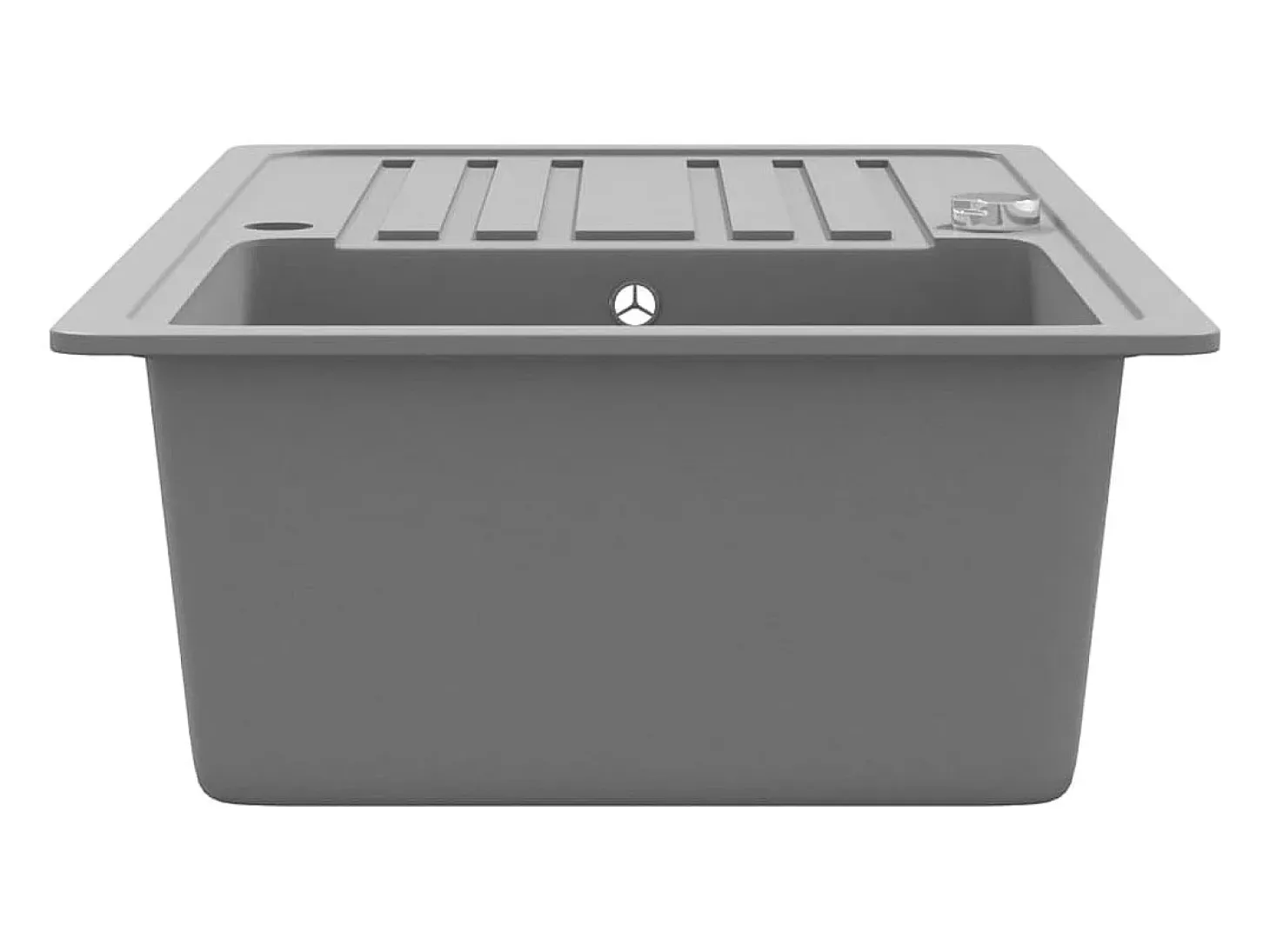 Fregadero de cocina de granito con escurridor reversible Gris
