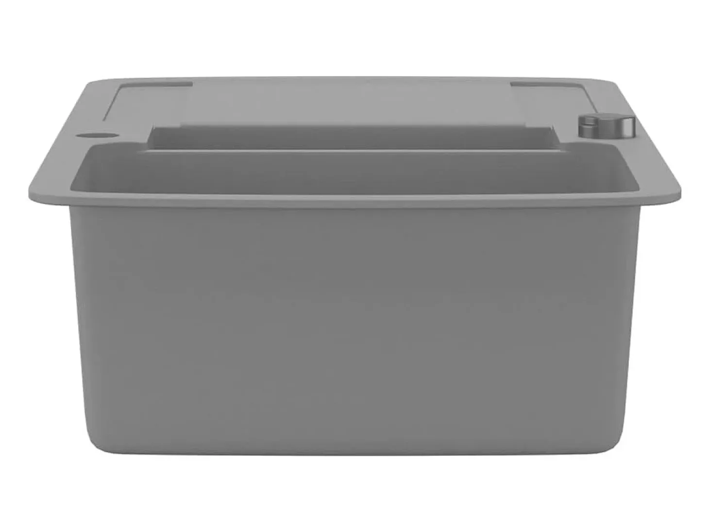 Fregadero de cocina de granito gris de dos senos