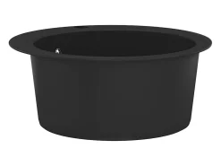 Fregadero de cocina de granito de un seno redondo negro