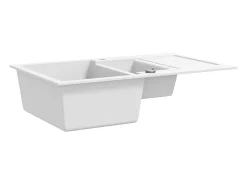 Fregadero de cocina de granito doble blanco