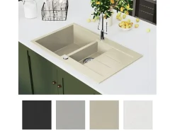 Fregadero de cocina de granito doble beige