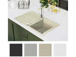 Fregadero de cocina de granito con un seno beige ES307696